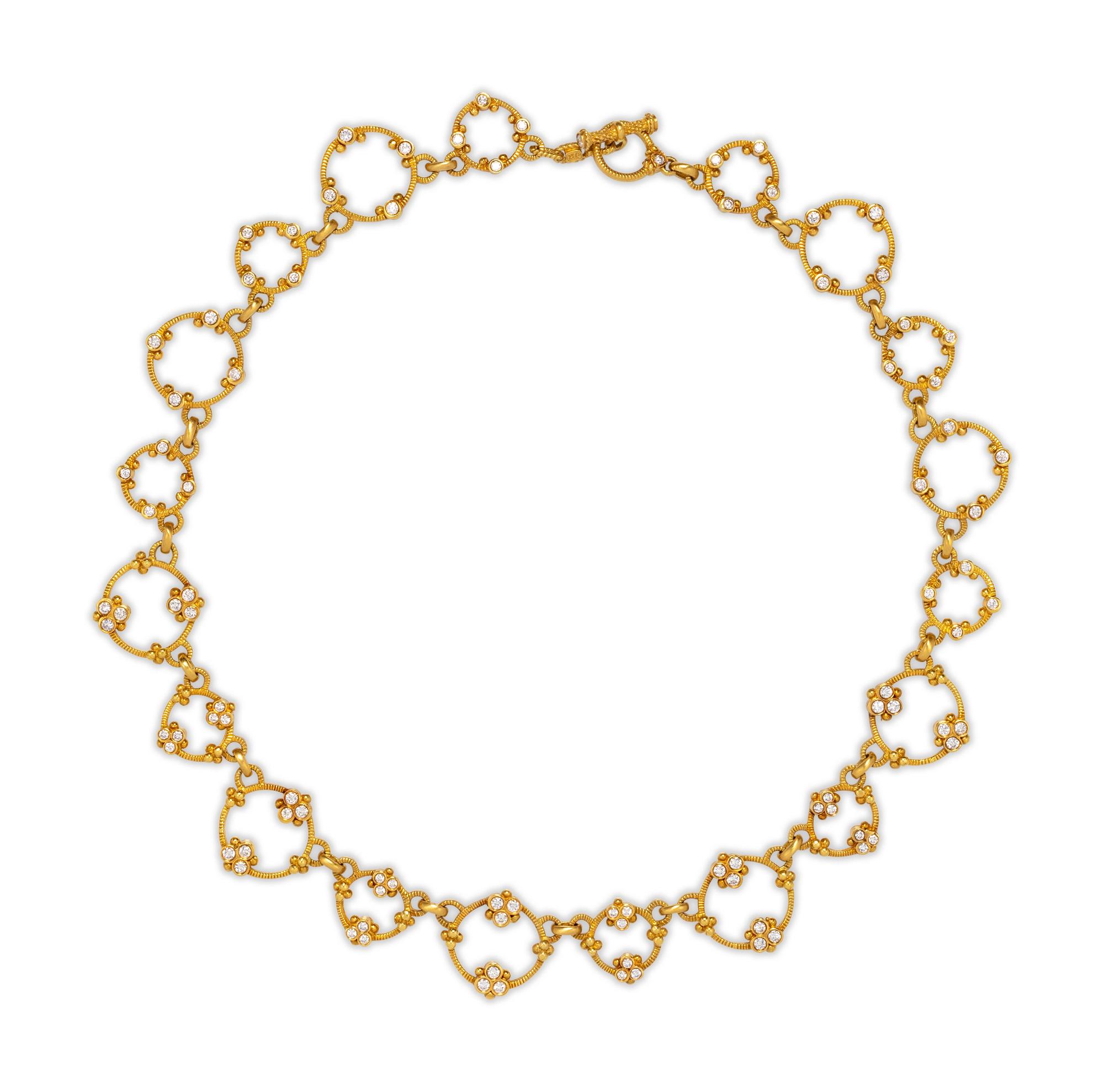 Judith Ripka, Gold and Diamond Necklace