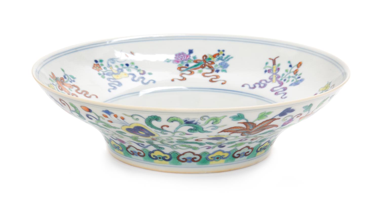 A Doucai Ogee-Form Porcelain Bowl Diameter 8 inches. — QIANLONG PERIOD (1736-1795)