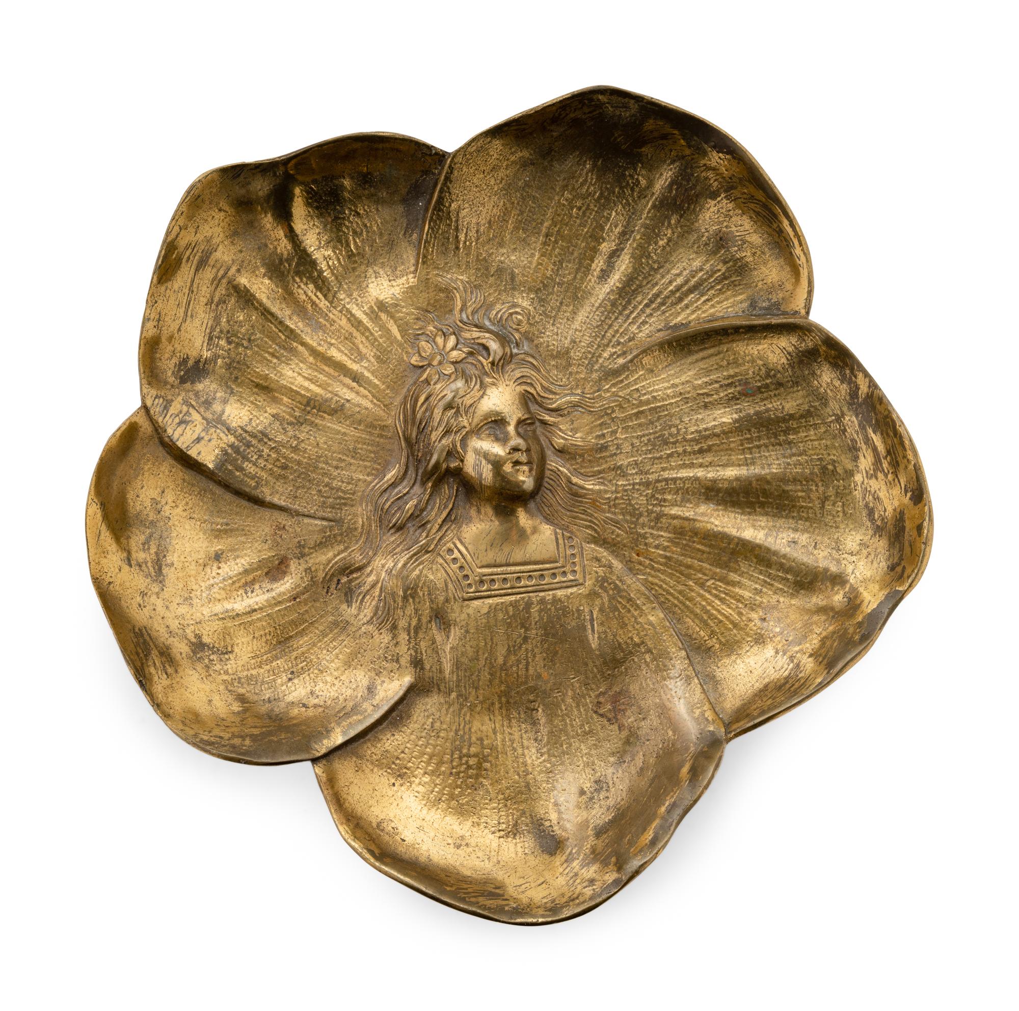 An Art Nouveau Brass Compote