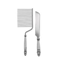 A Georg Jensen Acorn Cake Slicer and Cake Knife