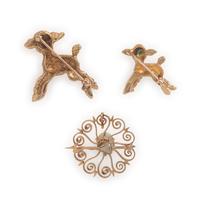 Collection of Yellow Gold Brooches