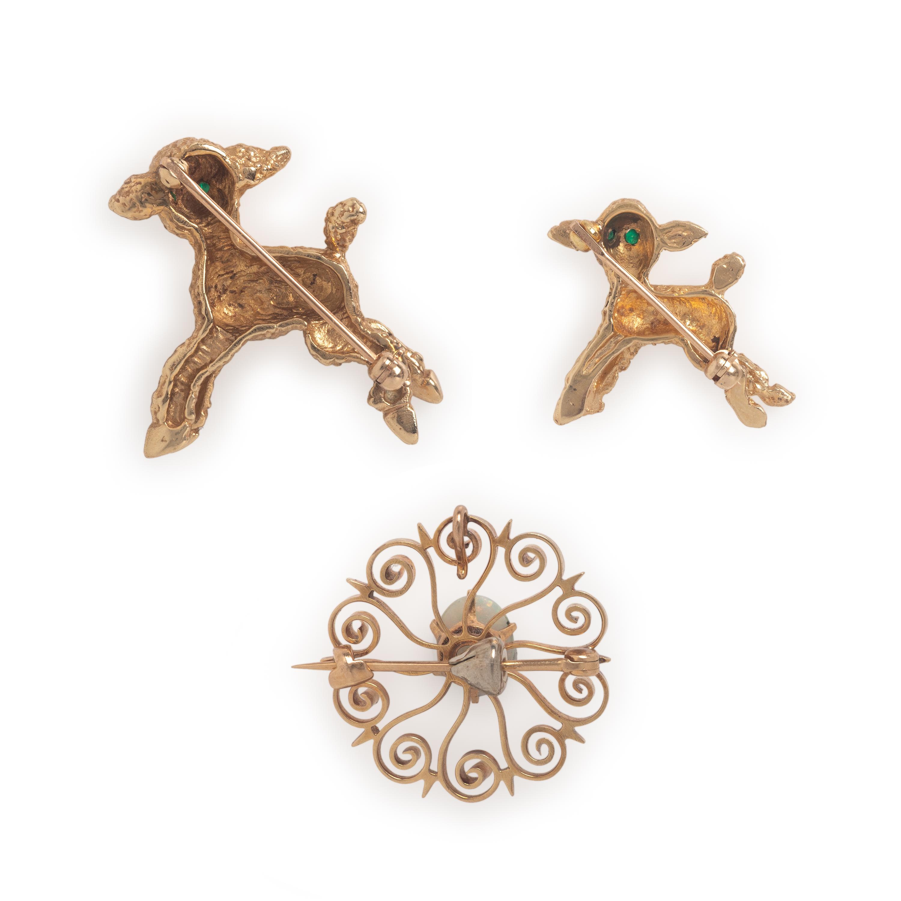 Collection of Yellow Gold Brooches