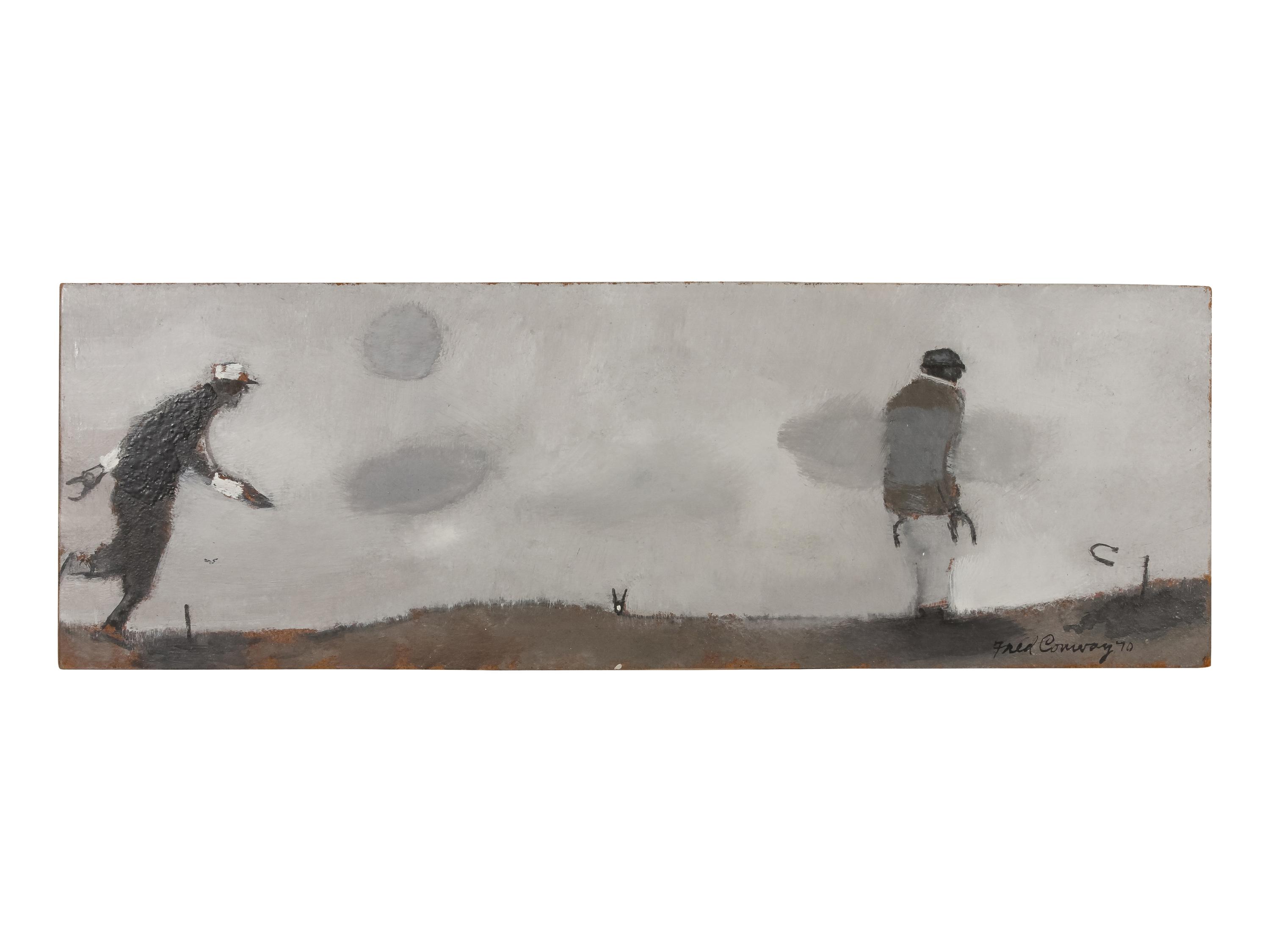 Two works: Men Playing Horseshoes and Men Playing Golf