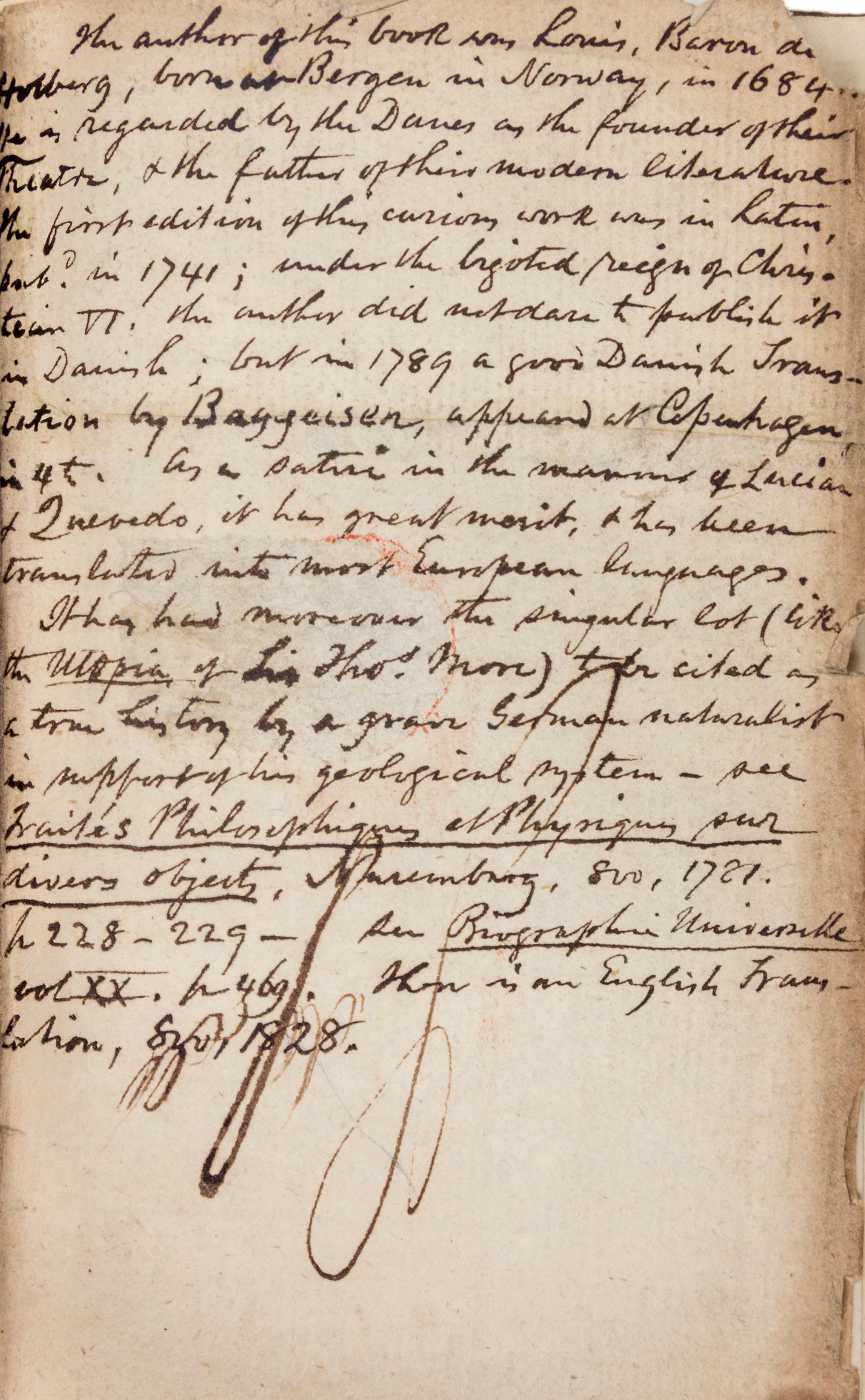 [HOLBERG, LUDVIG] Voyage de Nicholas Klimius dans le monde souterrain. Copenhagen, 1741.