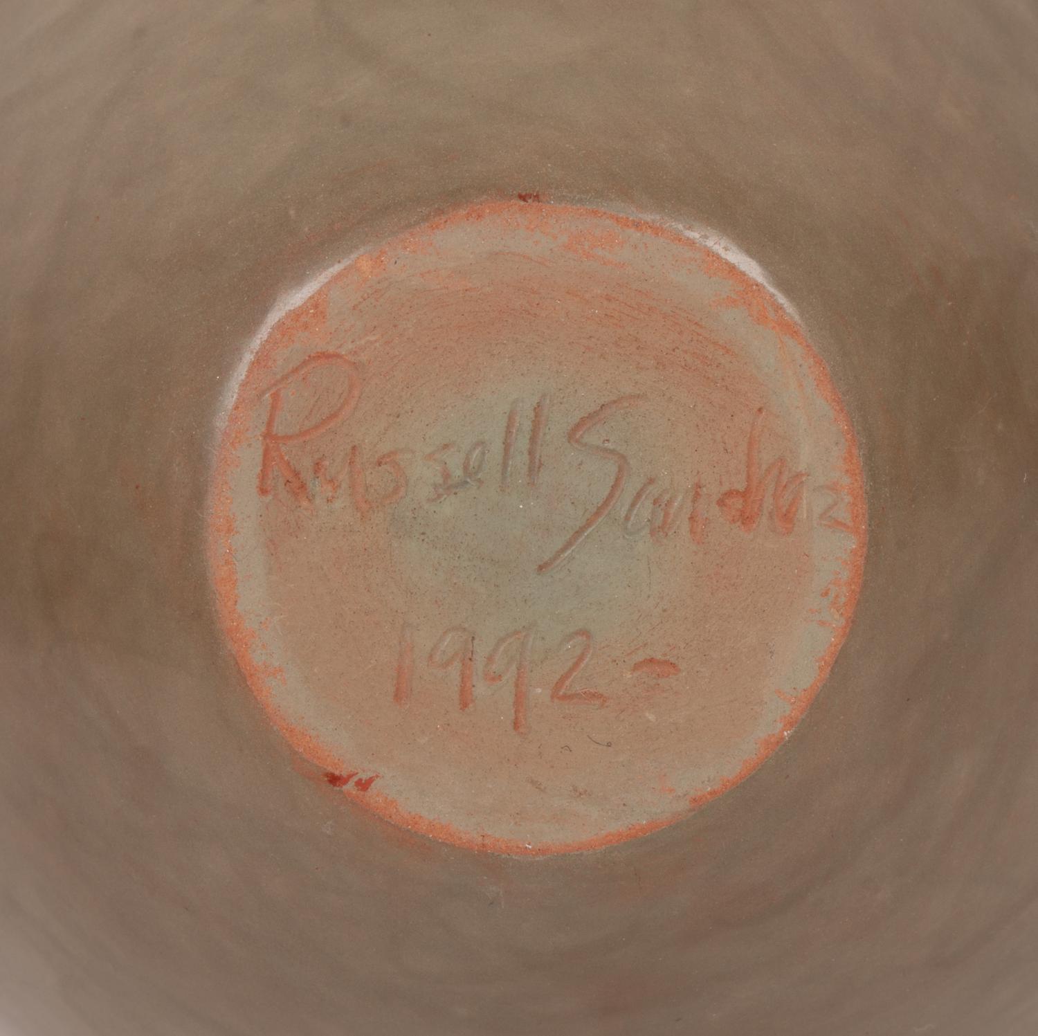 Green and Sienna Pottery Vase, 1992