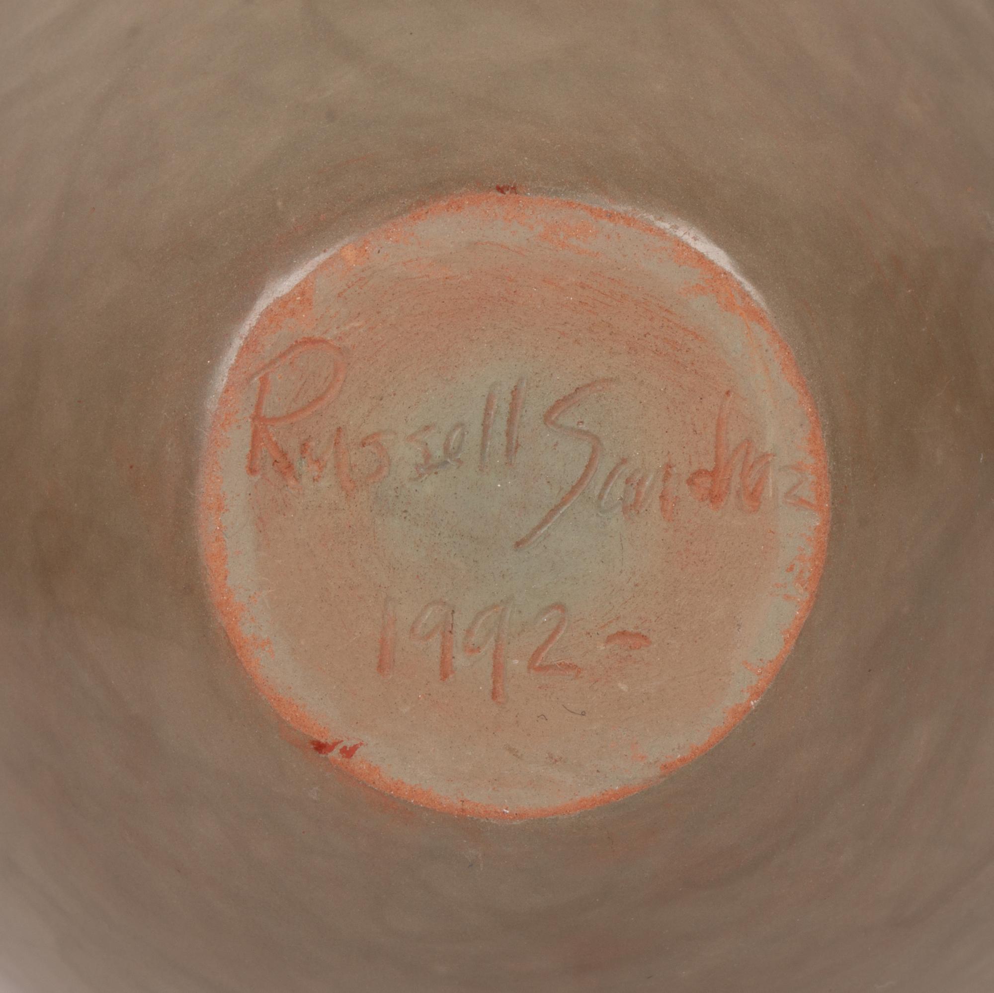 Green and Sienna Pottery Vase, 1992