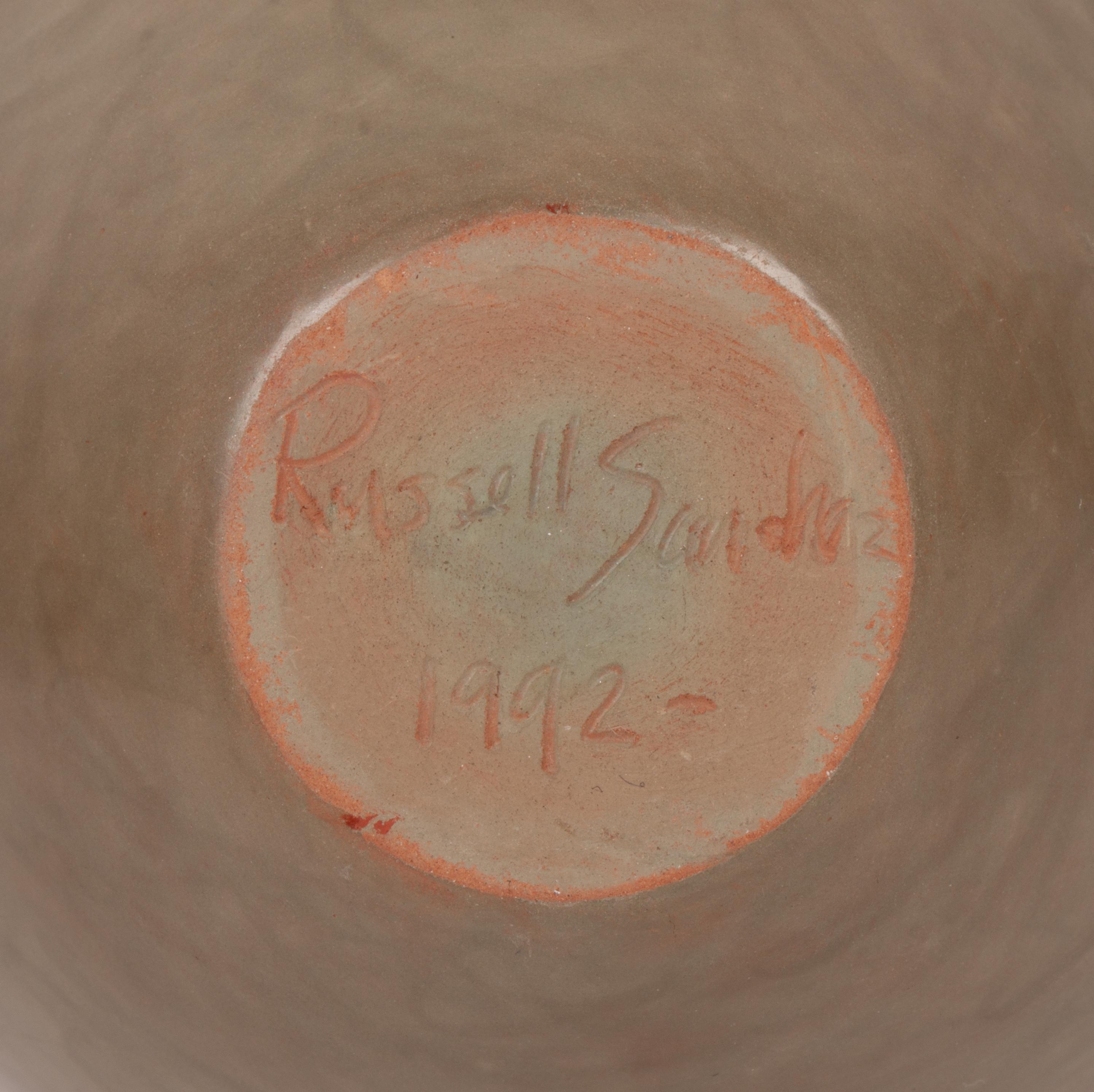Green and Sienna Pottery Vase, 1992