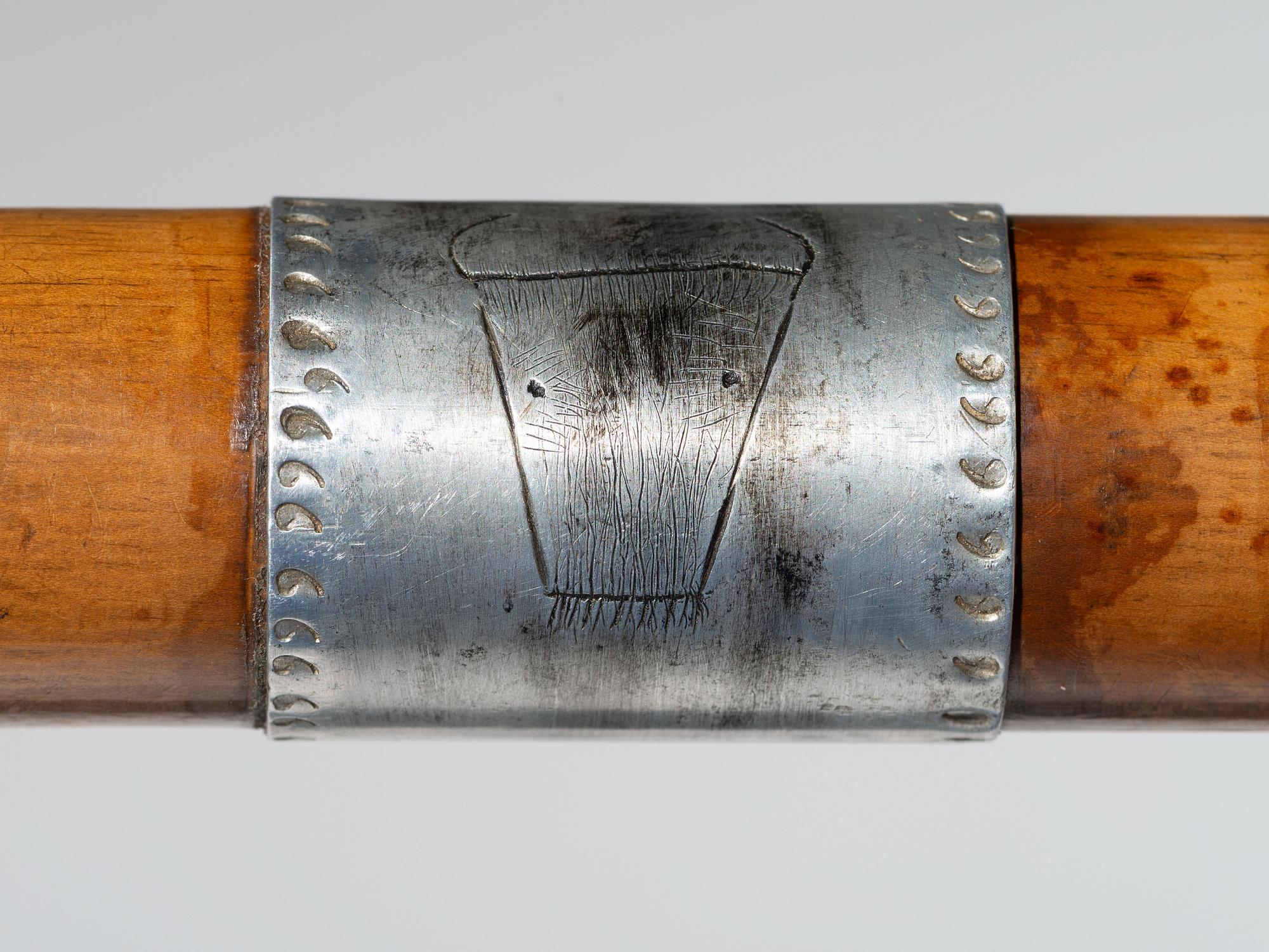 Eastern Plains Pipe Stem, with German Silver Decorations