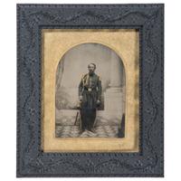 [CIVIL WAR]. A Civil War collection identified to Major Michael Schmitt, Independent Battalion New York Infantry, incl. full plate ambrotype, albumen photographs, and insignia.