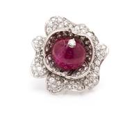 A Platinum, Ruby and Diamond Pendant/Brooch, 12.70 dwts.