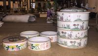 Two Famille Rose Porcelain Stacking Boxes. Height 5 1/8 inches.