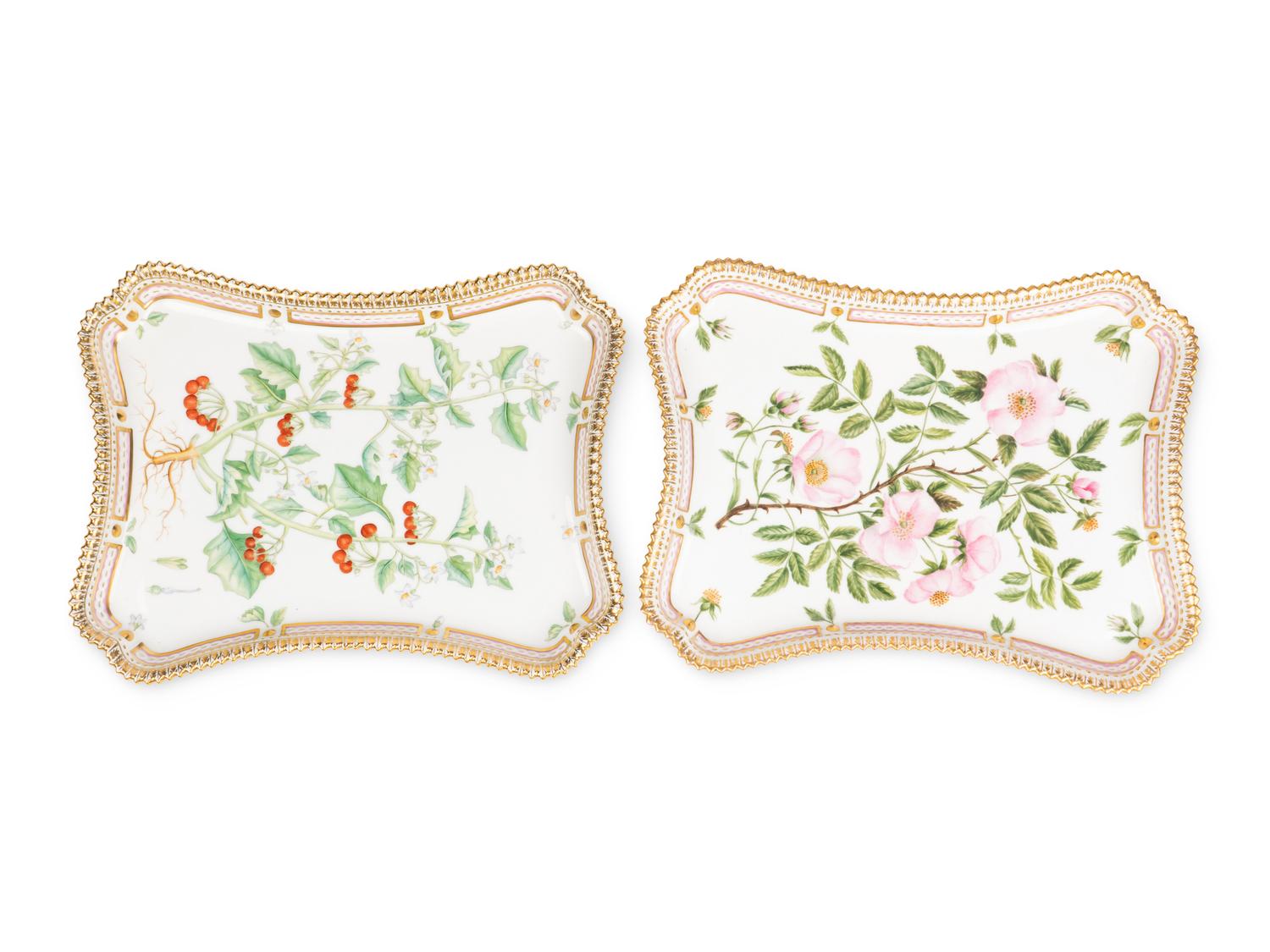 A Royal Copenhagen Flora Danica Porcelain Tray