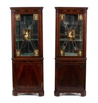 A Pair of Regency Style Mahogany Corner Cabinets — 19TH CENTURY
