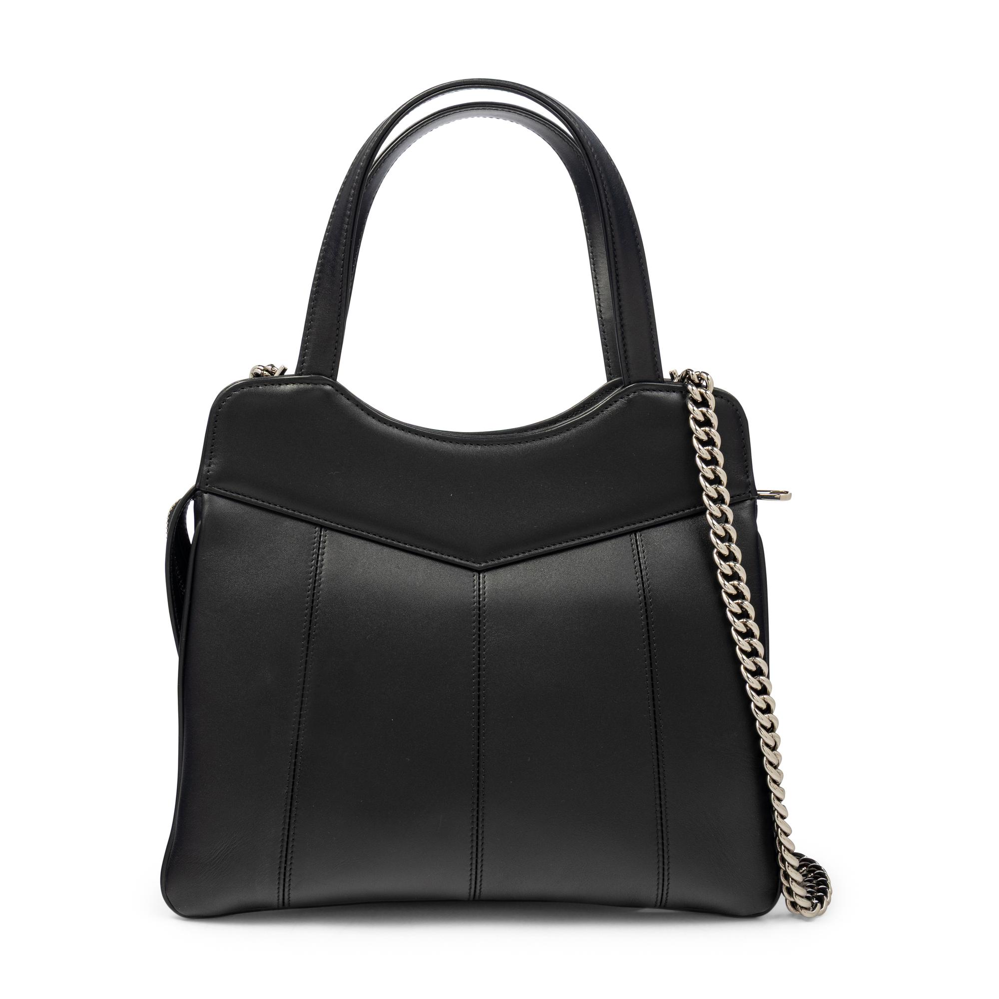 GUCCI, BLACK LEATHER GG TOTE