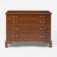A Federal reverse serpentine inlaid cherry chest of drawers New England, circa 1810