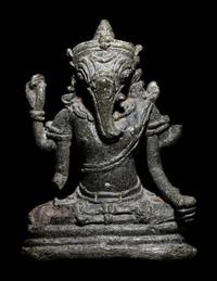 Two Khmer Bronze Figures of Ganesha