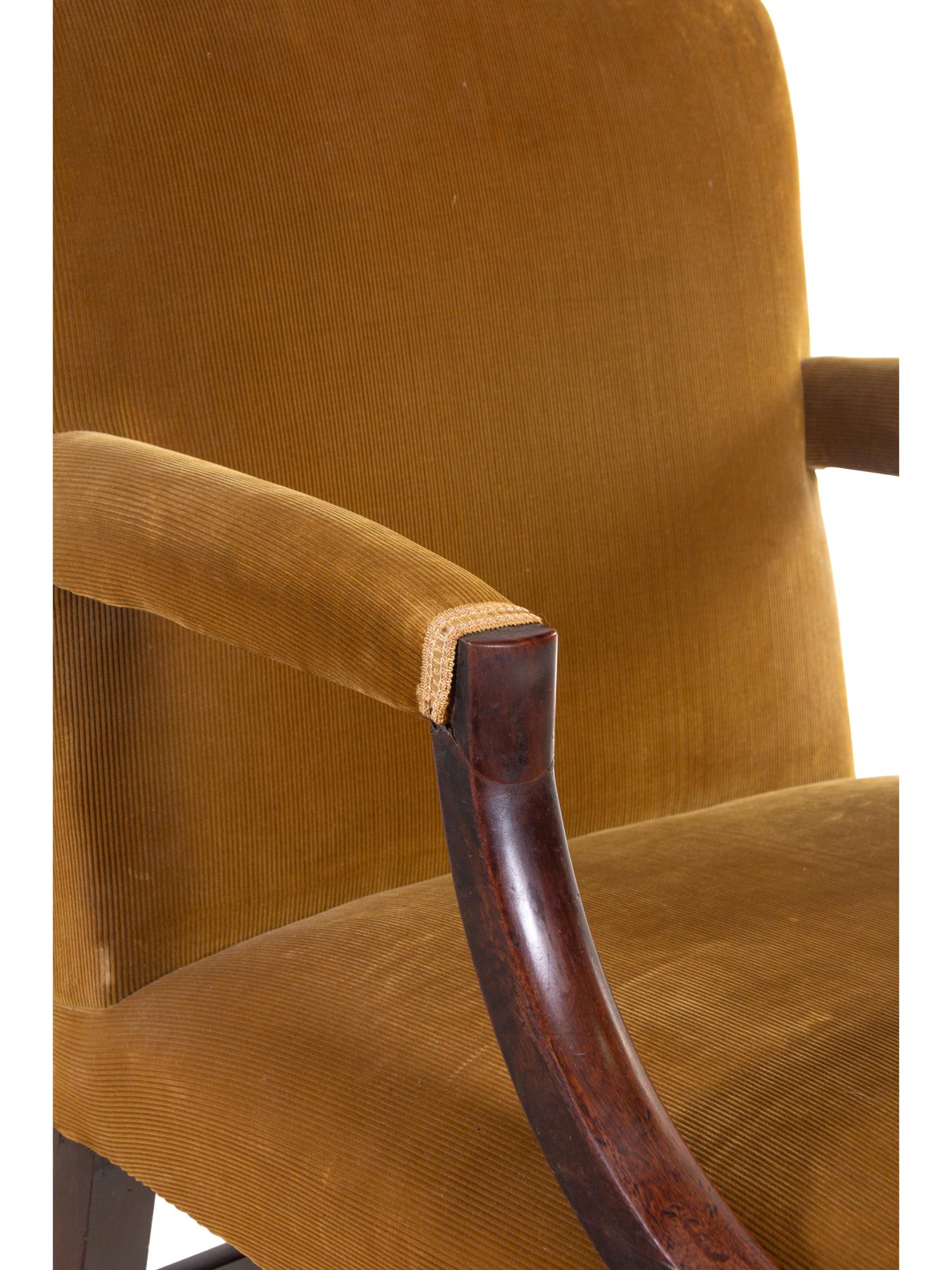 A Pair of George III Style Mahogany Library Chairs