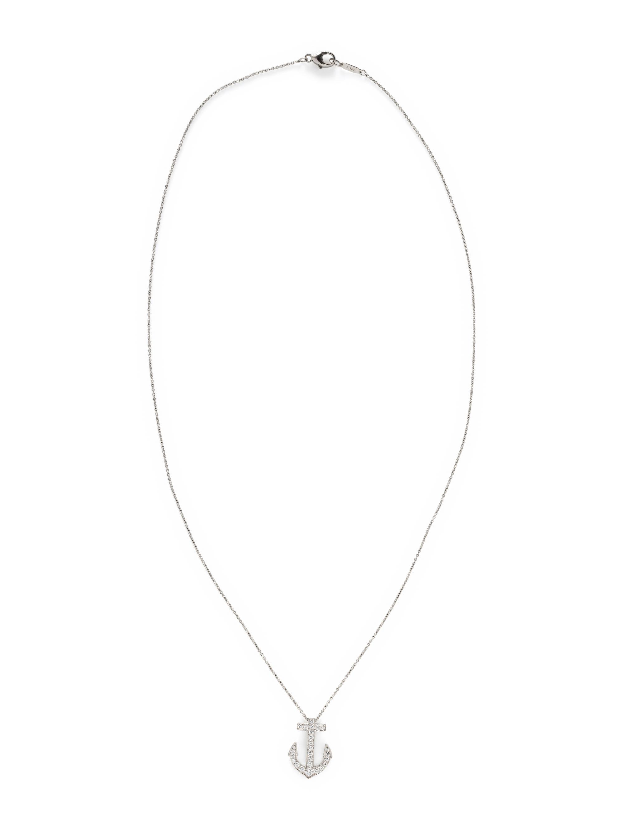 TIFFANY & CO., PLATINUM AND DIAMOND ANCHOR NECKLACE