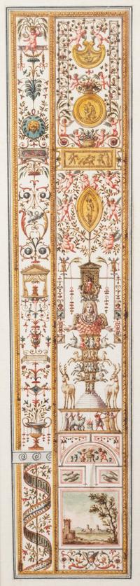 A Set of Eight Neoclassical Watercolor Illustrations