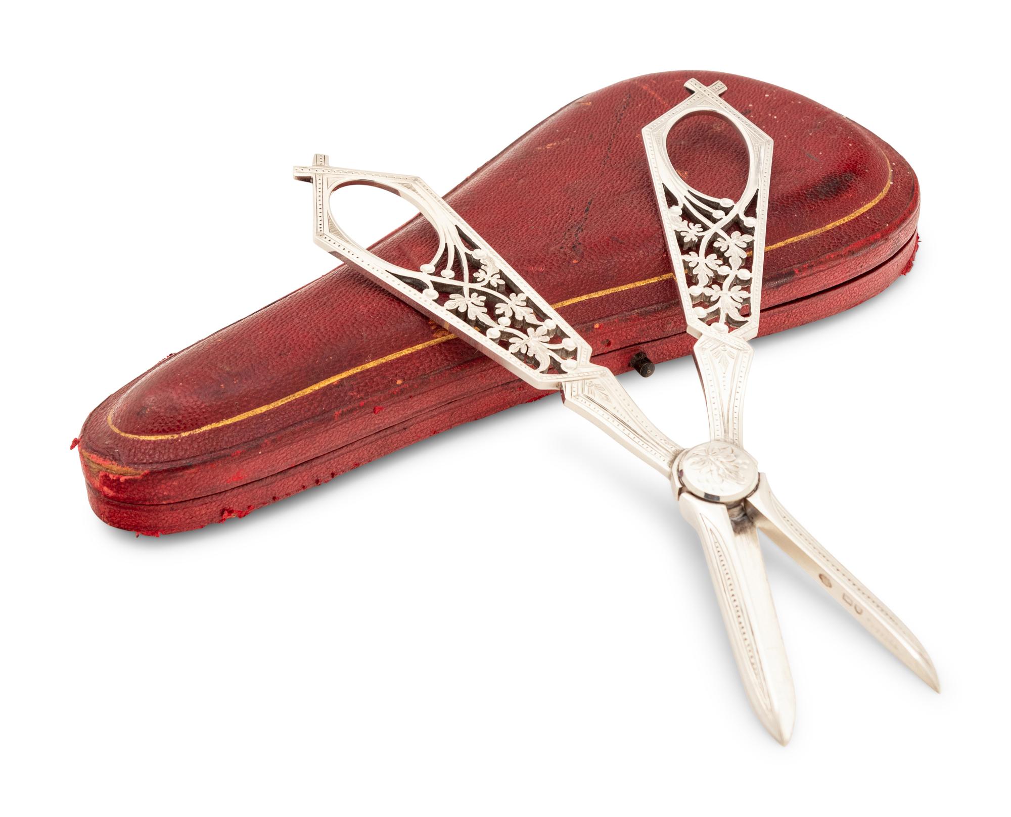 A Pair of Victorian Silver Needlework Scissors