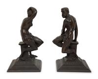 A Pair of Grand Tour Style Bronze Satyr Figures