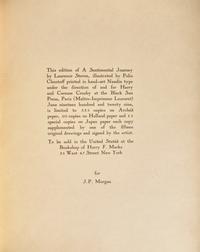 [Black Sun Press] Sterne, Laurence. A Sentimental Journey Through France and Italy