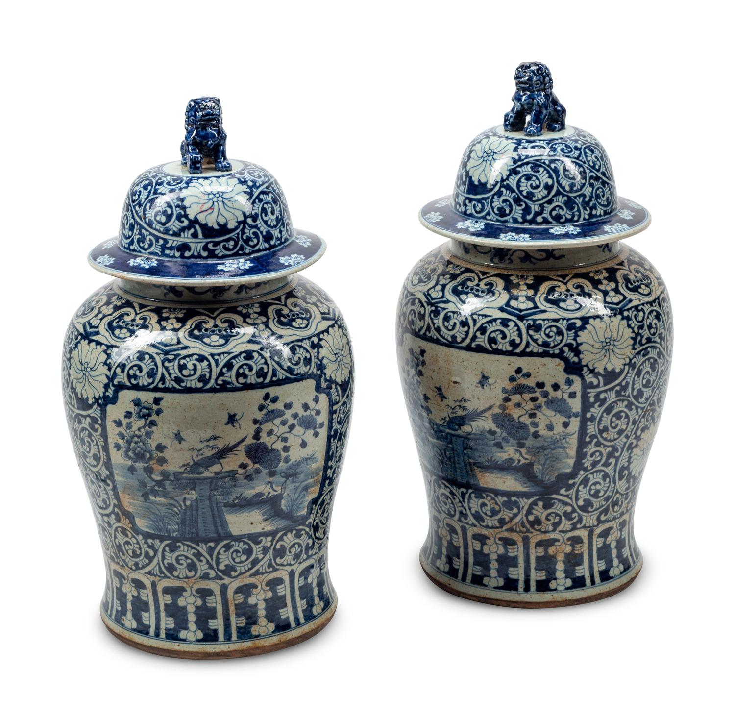 A Pair of Large Chinese Porcelain Jars