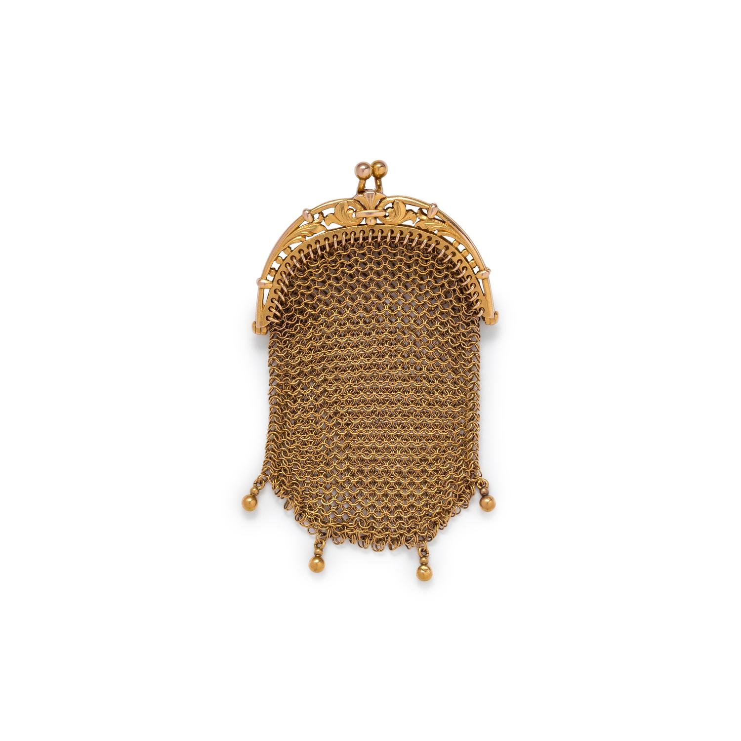 FRENCH, ANTIQUE, YELLOW GOLD COIN PURSE