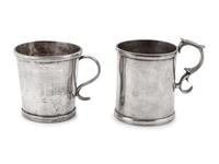 A Pair of19th C. Peruvian Silver Cups