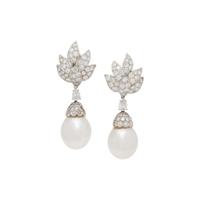 DIAMOND AND CULTURED PEARL DAY NIGHT EARRINGS