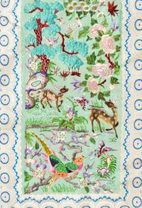 Two Embroidered Silk Summer Apron Skirts