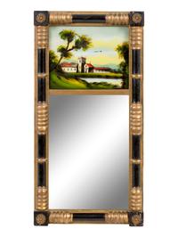 An American Eglomise Mirror — 19th Century