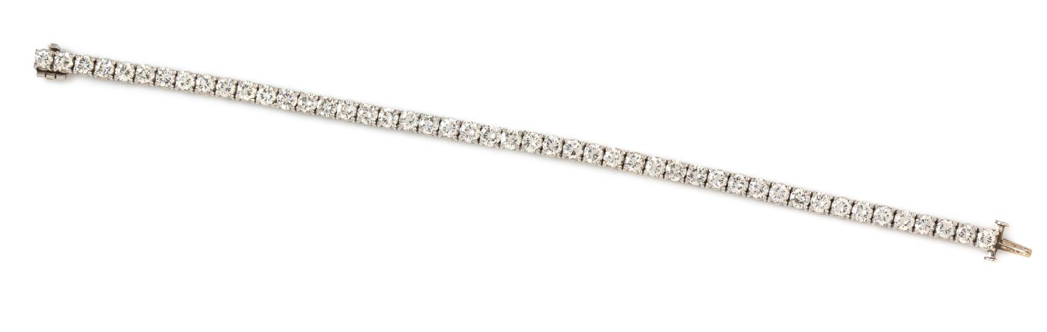 A Platinum and Diamond Line Bracelet, 10.70 dwts.