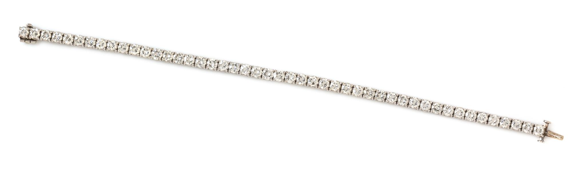 A Platinum and Diamond Line Bracelet, 10.70 dwts.