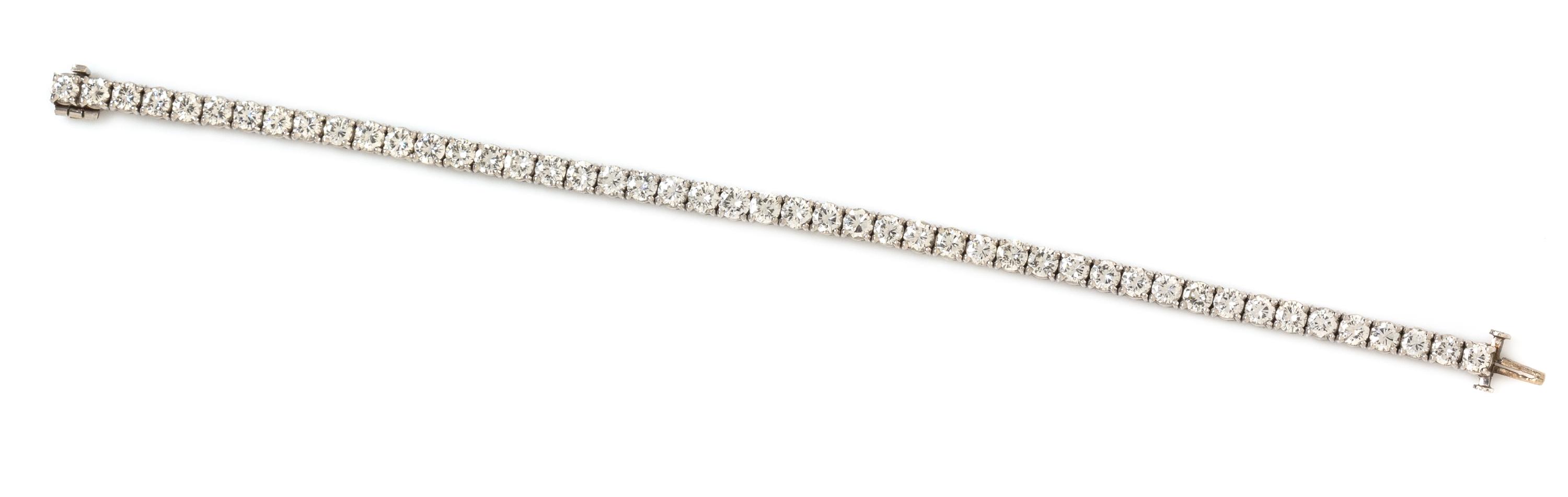 A Platinum and Diamond Line Bracelet, 10.70 dwts.