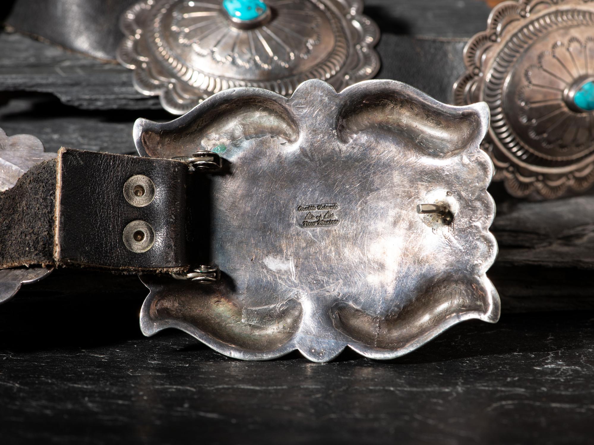 Sterling Silver and Morenci Turquoise Concha Belt