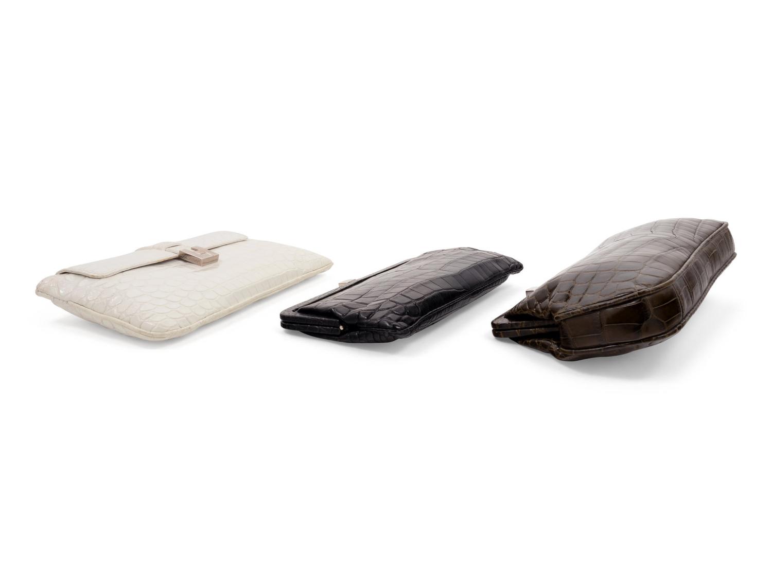 Six Lambertson Truex Exotic Skin Frame Clutch Bags