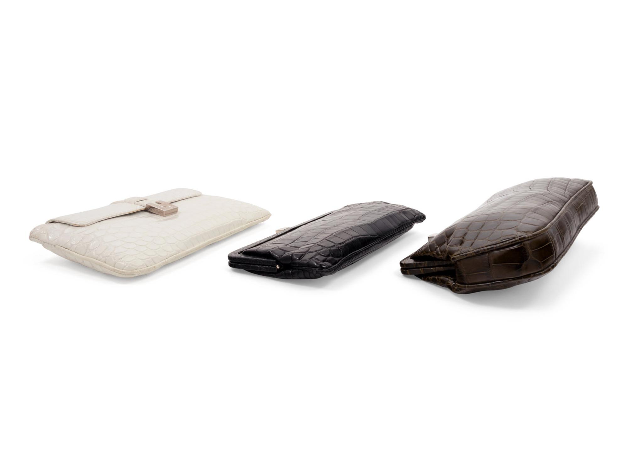 Six Lambertson Truex Exotic Skin Frame Clutch Bags