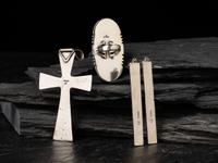 Silver and Mosaic Inlay Earrings, PLUS