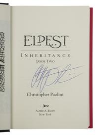 PAOLINI, Christopher (b. 1983). [The Inheritance Cycle]. Eragon . 2003. -- Eldest . 2005. -- Brisingr . 2008. -- Inheritance . 2011. All published in New York by Alfred A. Knopf.