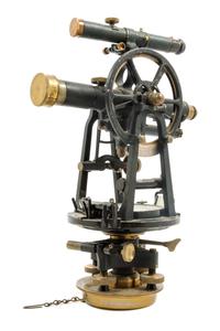 An American Brass and Parcel Ebonized Miner's Transit Height 15 inches. — BUFF & BUFF MFG. CO., BOSTON, MASSACHUSETTS, EARLY 20TH CENTURY
