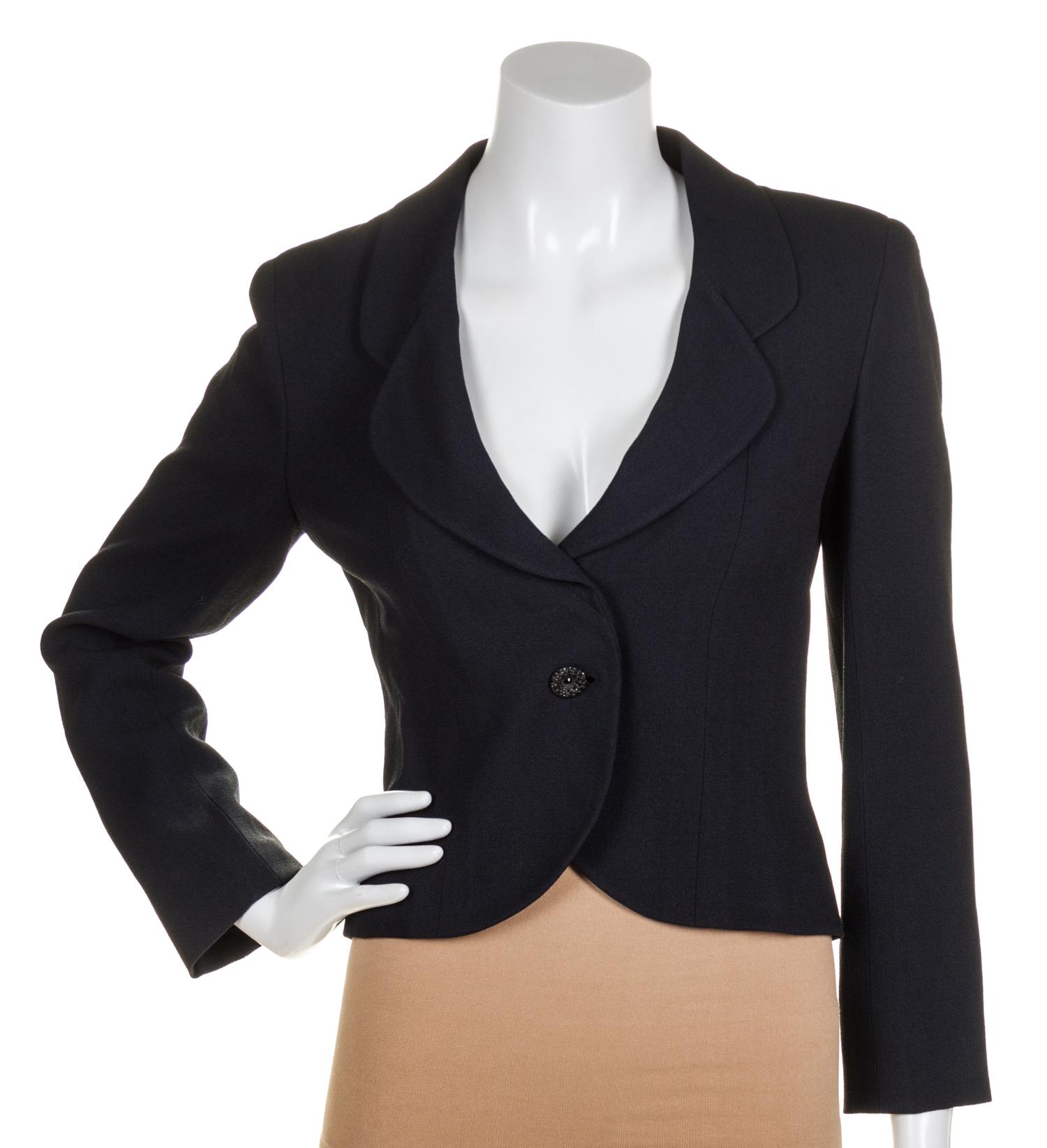 A Chanel Black Evening Suit, Size 38.