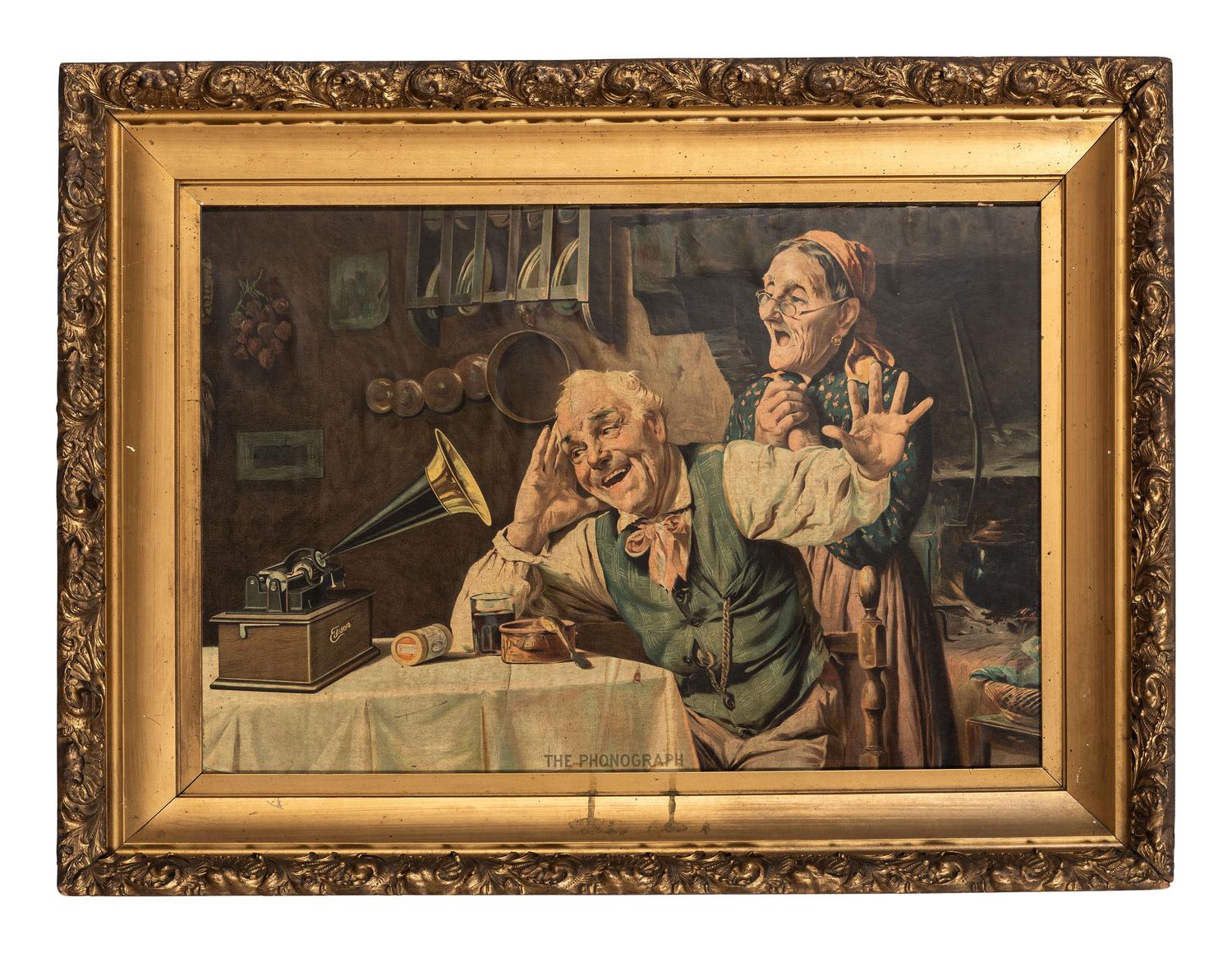 An Edison Phonograph Advertising Lithograph