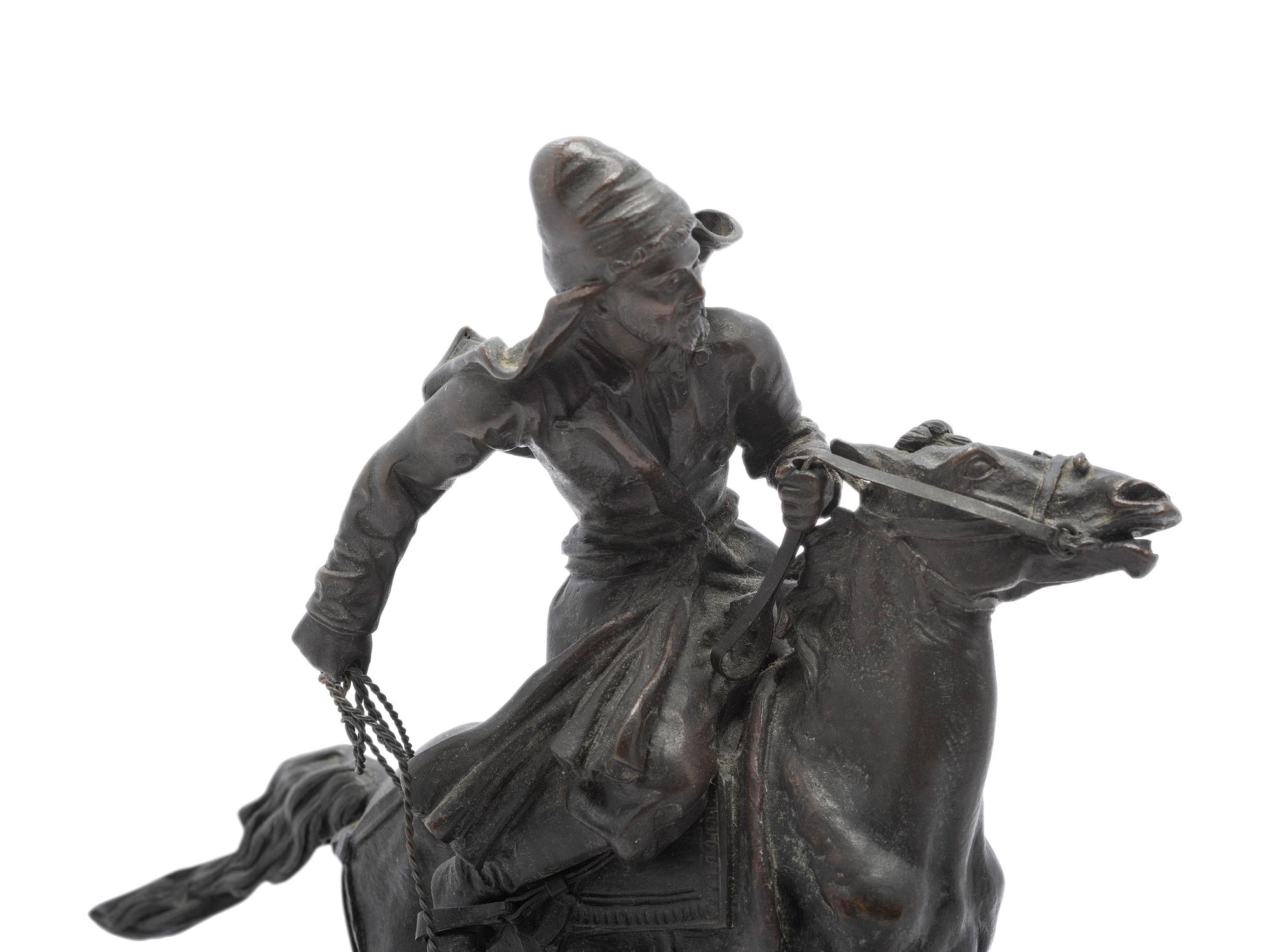 A Russian Bronze of a Figure on Horseback