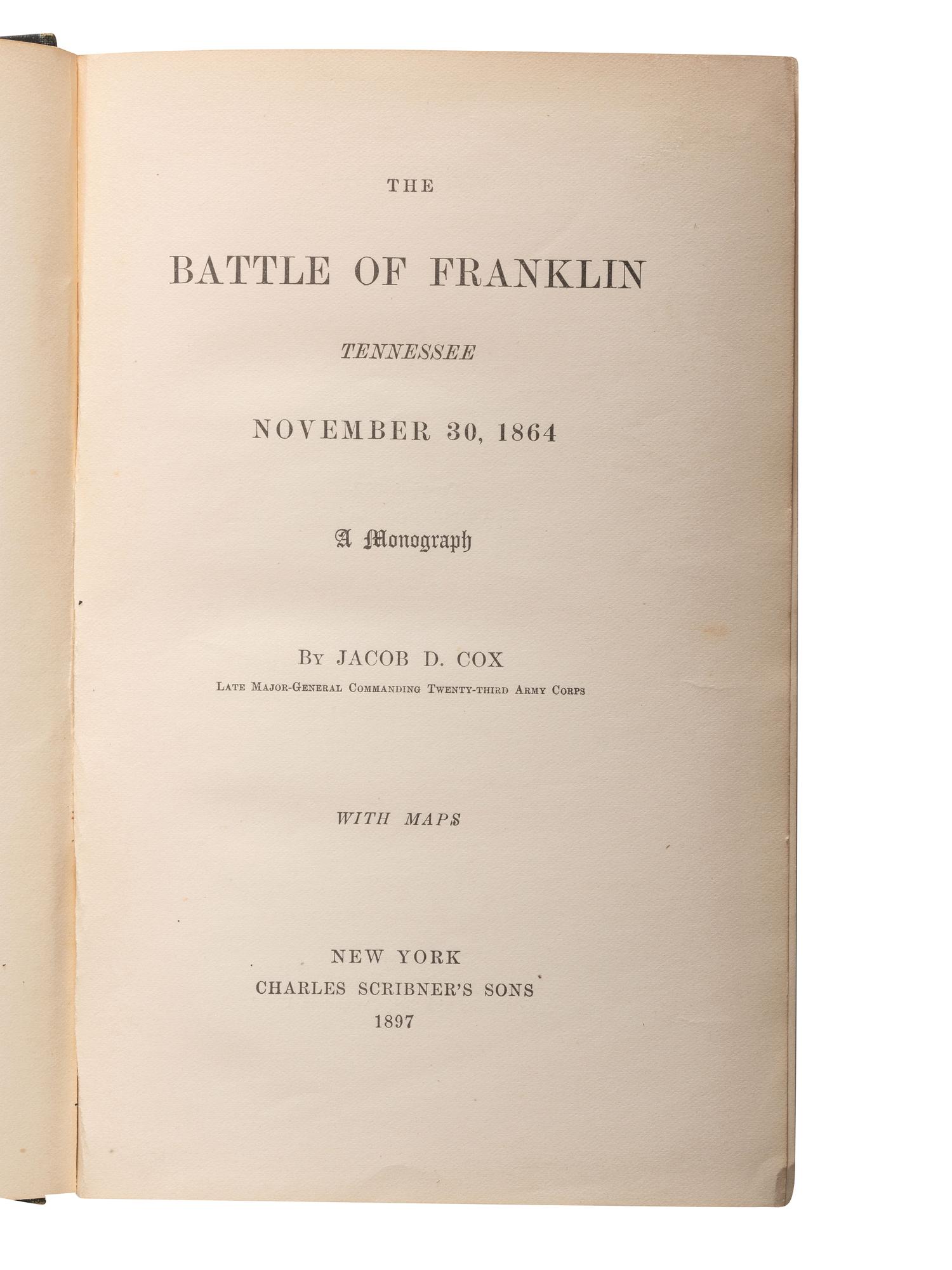 [CIVIL WAR]. A group of books related to specific Civil War battles and campaigns, including Gettysburg, Vicksburg, Shiloh, Chancellorsville, the Wilderness, and Franklin, comrising: