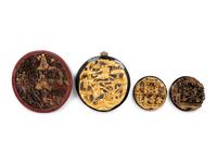 Four Chinese Gilt Wood Circular Panels