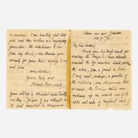 [Autographs & Manuscripts] Browning, Robert, and Rudyard Kipling Group of 2 Autograph Letters, signed