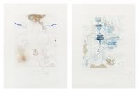 Salvador Dali, (Spanish, 1904-1989), La pagode and Le Nu a la jarretiere (from The Hippies), 1969