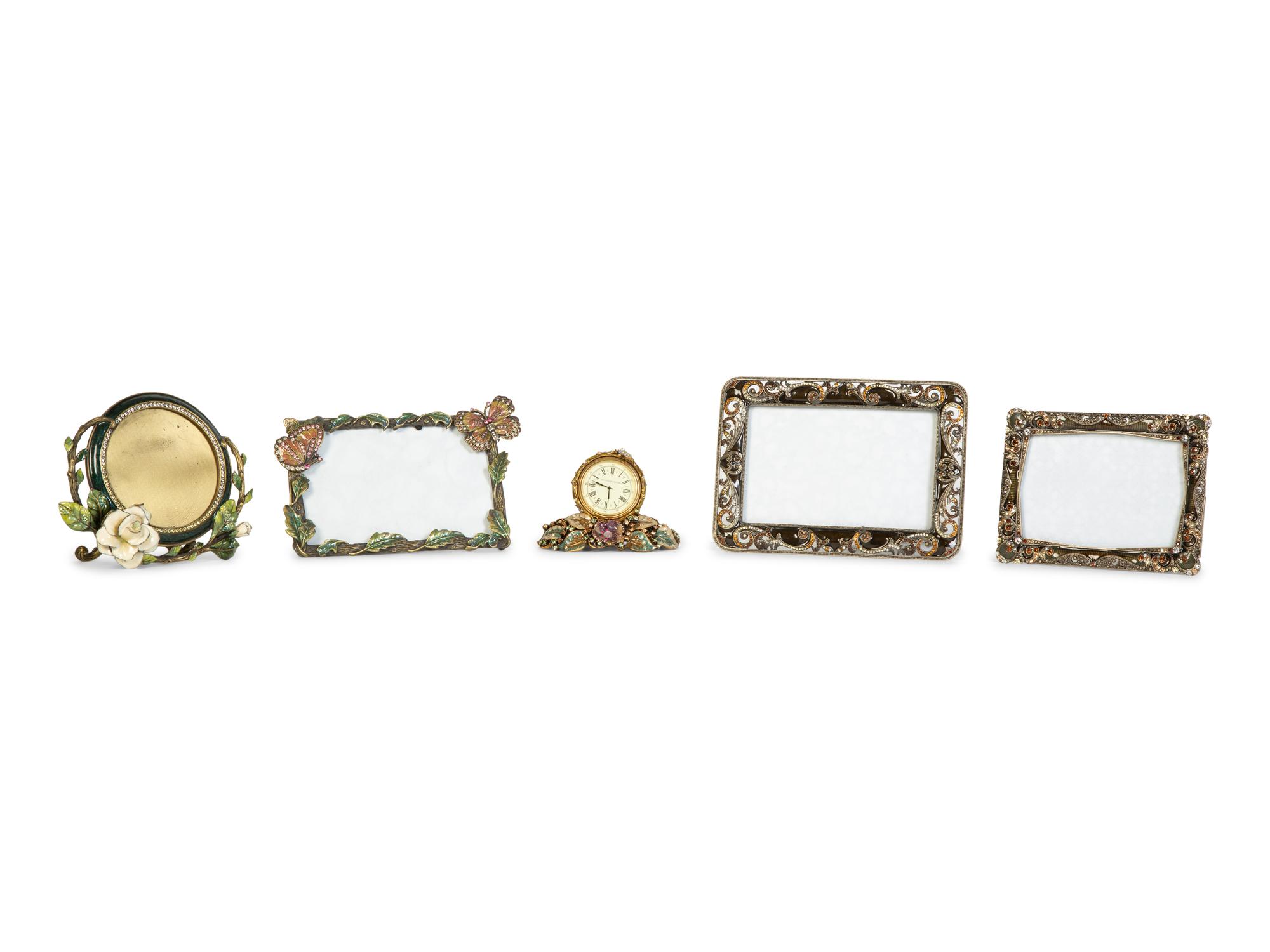 Five Enamel Decorated Table Articles