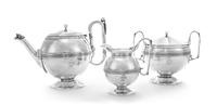 An American Silver Three-Piece Tea Service